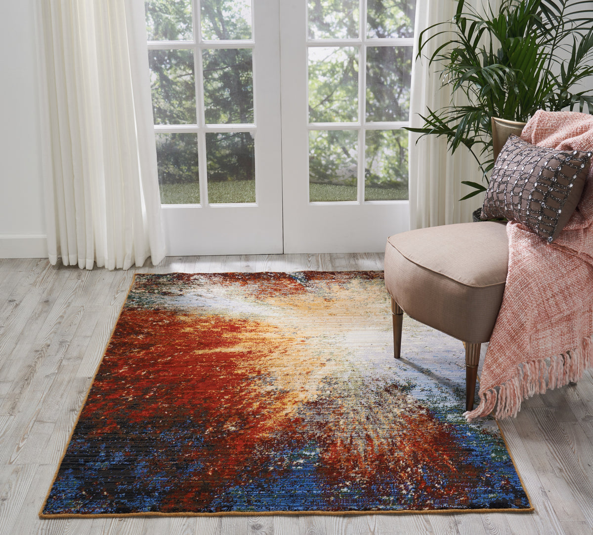 Chroma CRM02 Red Flare Rug - room scene