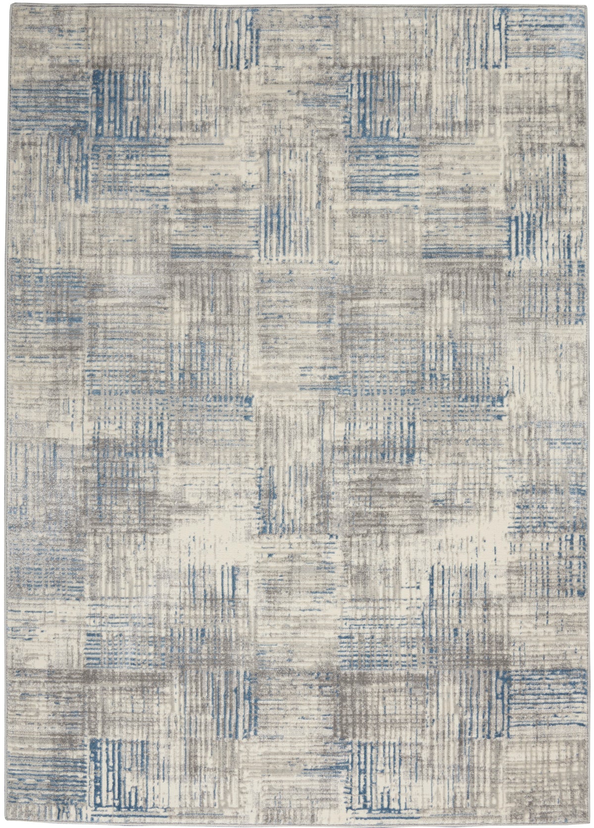 Solace SLA03 Ivory Grey Blue Rug - Rectangle