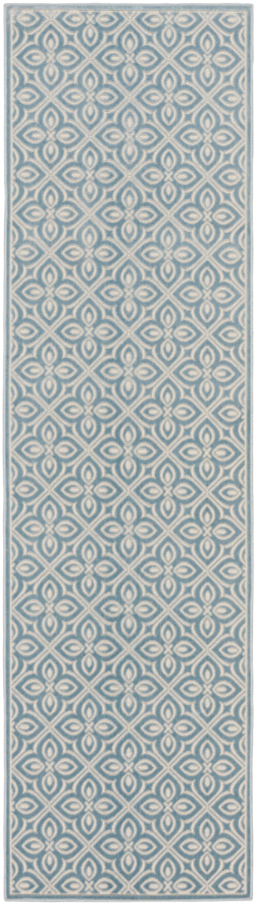 Washable Charm WCH03 Blue Ivory Rug - Runner