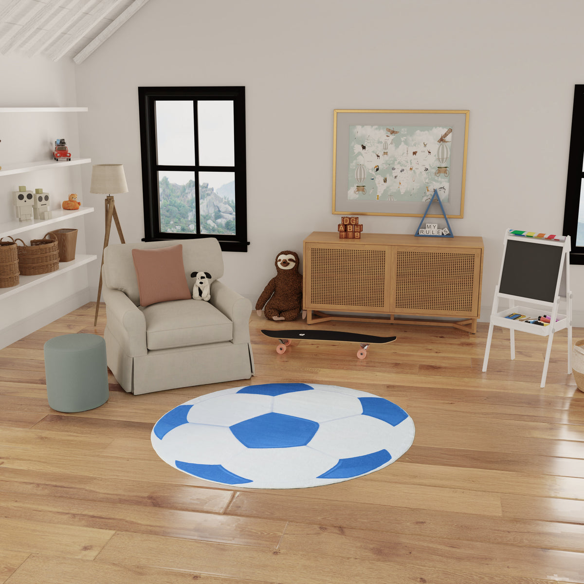 Imagination IMA01 Blue Rug - room scene
