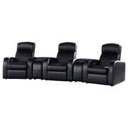 Cyrus 5-piece Upholstered Home Theater Seating with 3 Recliners and 2 Wedge Consoles
