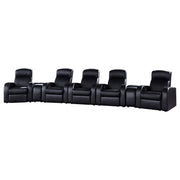 Cyrus 7-piece Upholstered Home Theater Seating with 5 Recliners and 2 Wedge Consoles