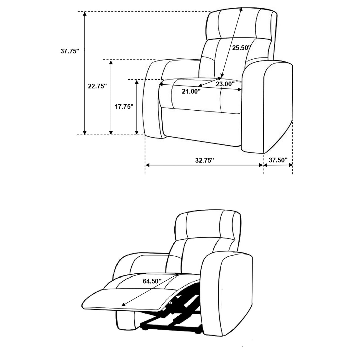 Cyrus 7-piece Upholstered Home Theater Seating with 5 Recliners and 2 Wedge Consoles