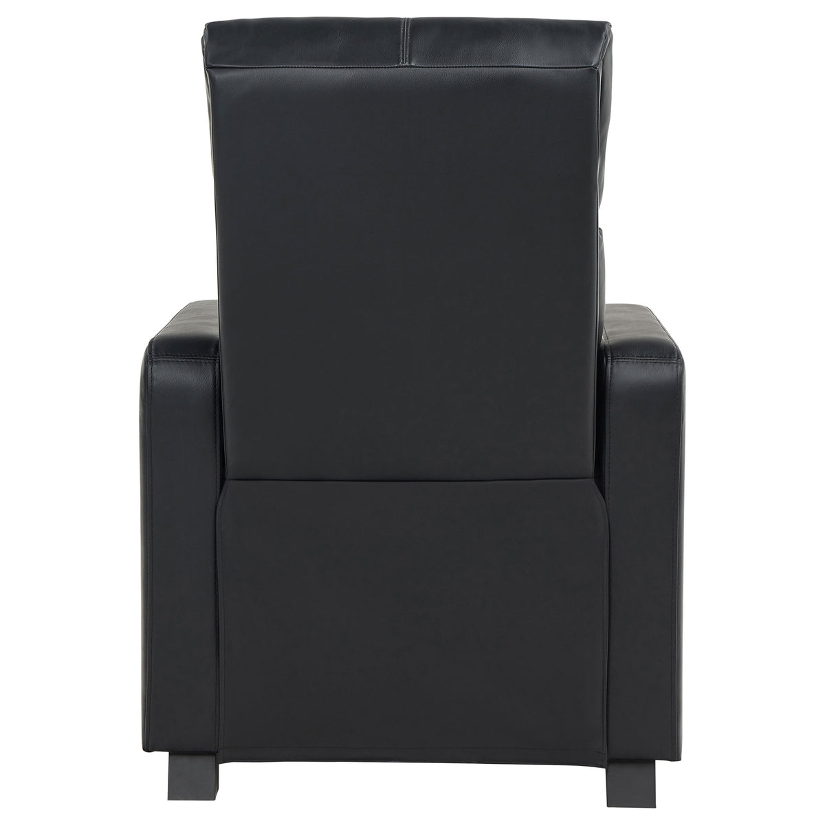 Toohey Upholstered Tufted Recliner Living Room Set Black with 3 Push-Back Recliners and 2 Wedge Consoles