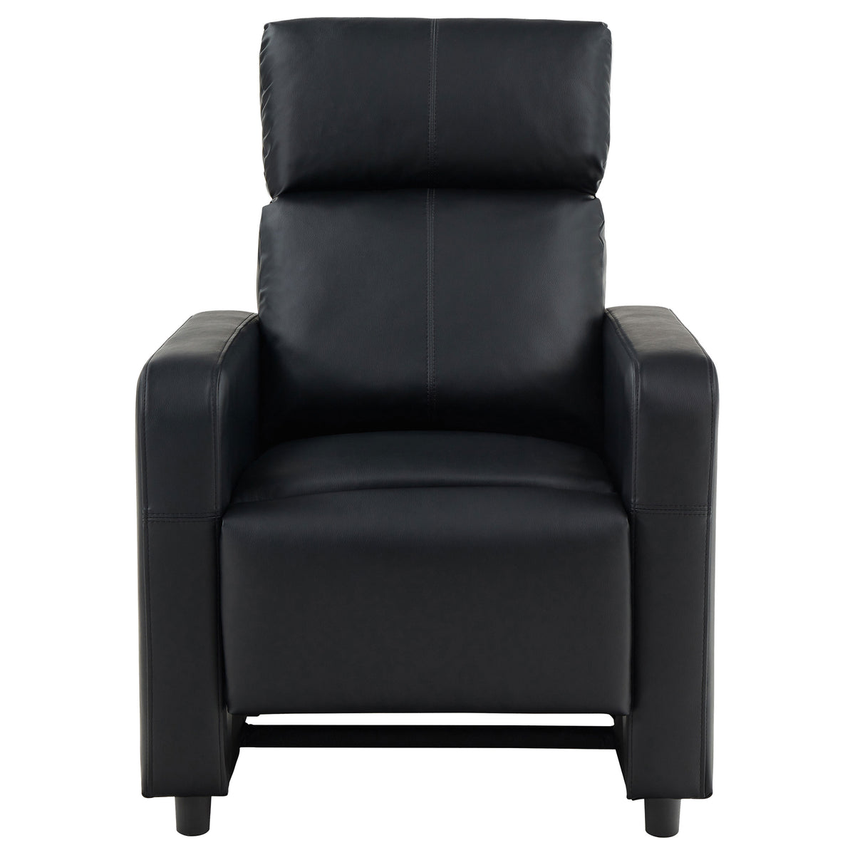 Toohey Upholstered Tufted Recliner Living Room Set Black with 4 Push-Back Recliners and 1 Wedge Console