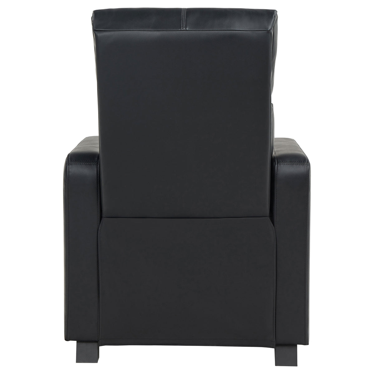 Toohey Upholstered Tufted Recliner Living Room Set Black with 4 Push-Back Recliners and 1 Wedge Console