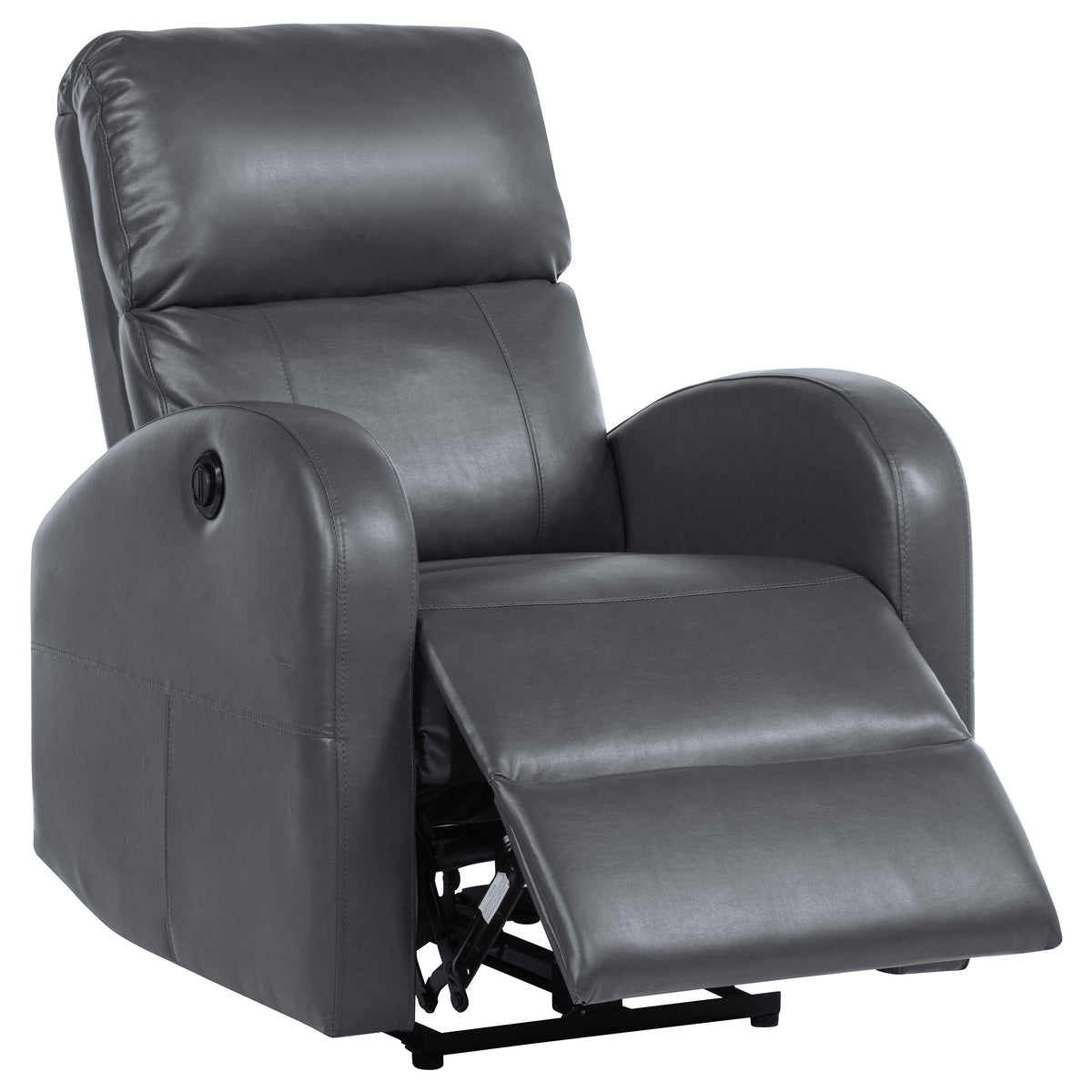Grant Upholstered Power Recliner Chair - Grey Faux Leather