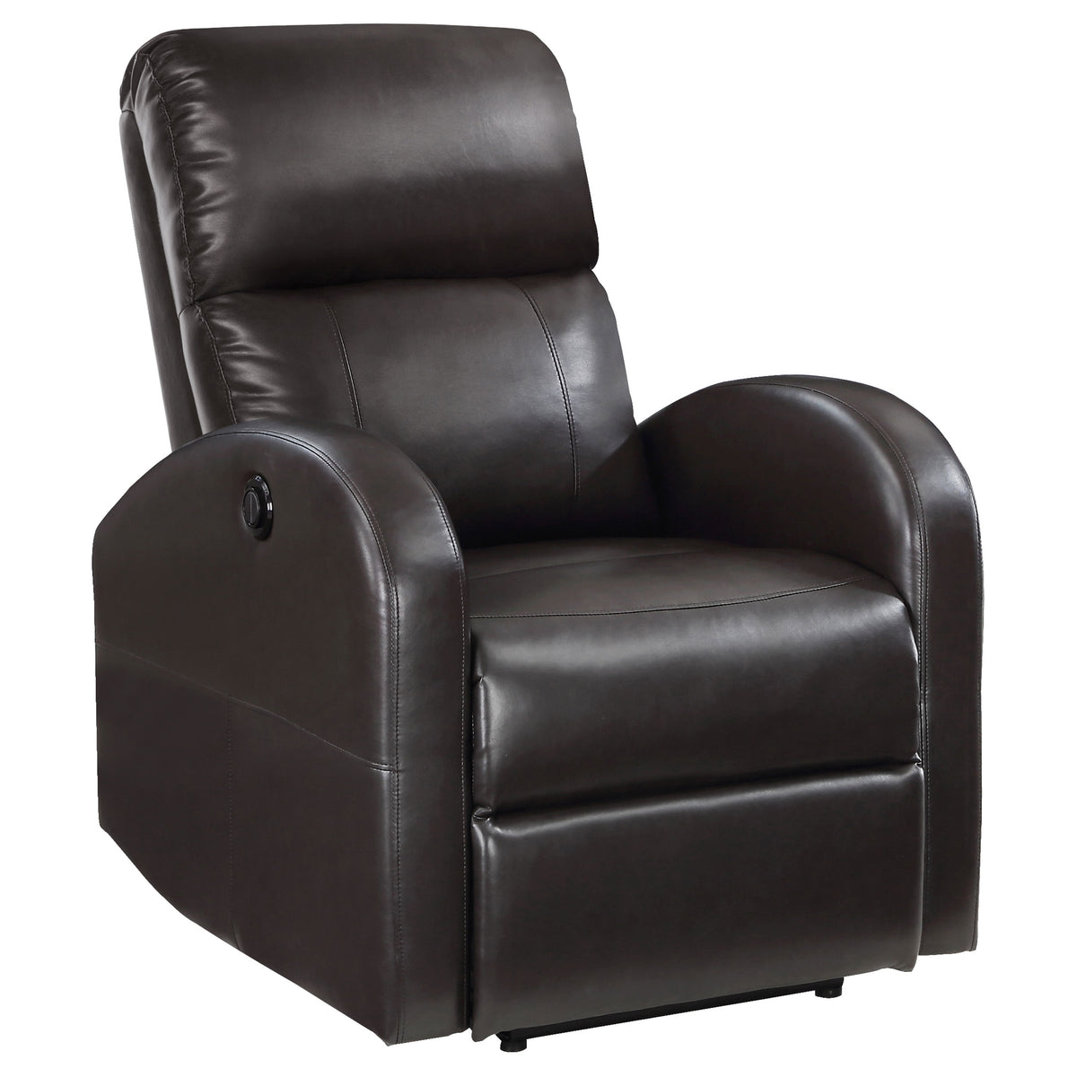 Grant Upholstered Power Recliner Chair - Brown Faux Leather