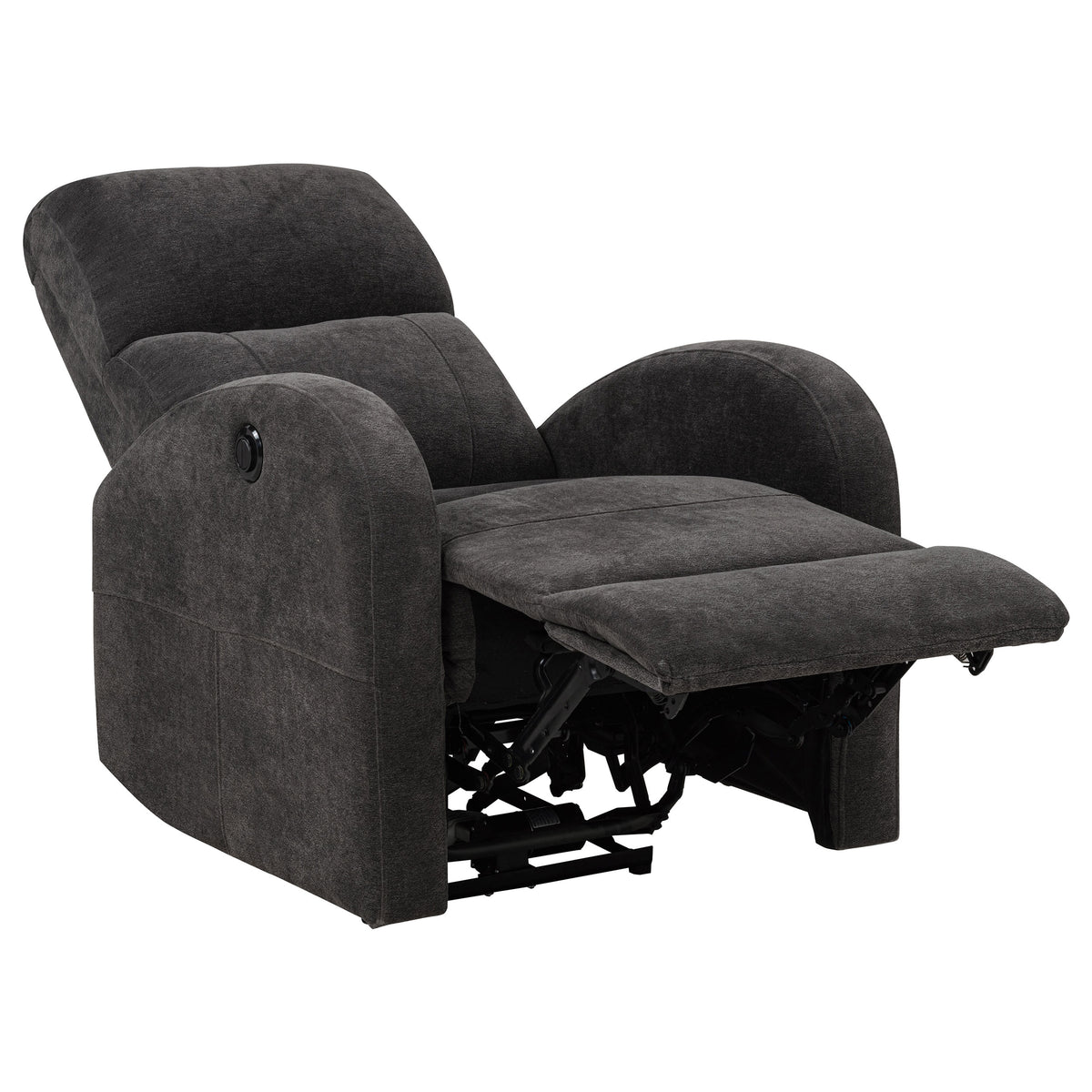 Grant Fabric Upholstered Power Recliner Chair - Charcoal Grey Fabric