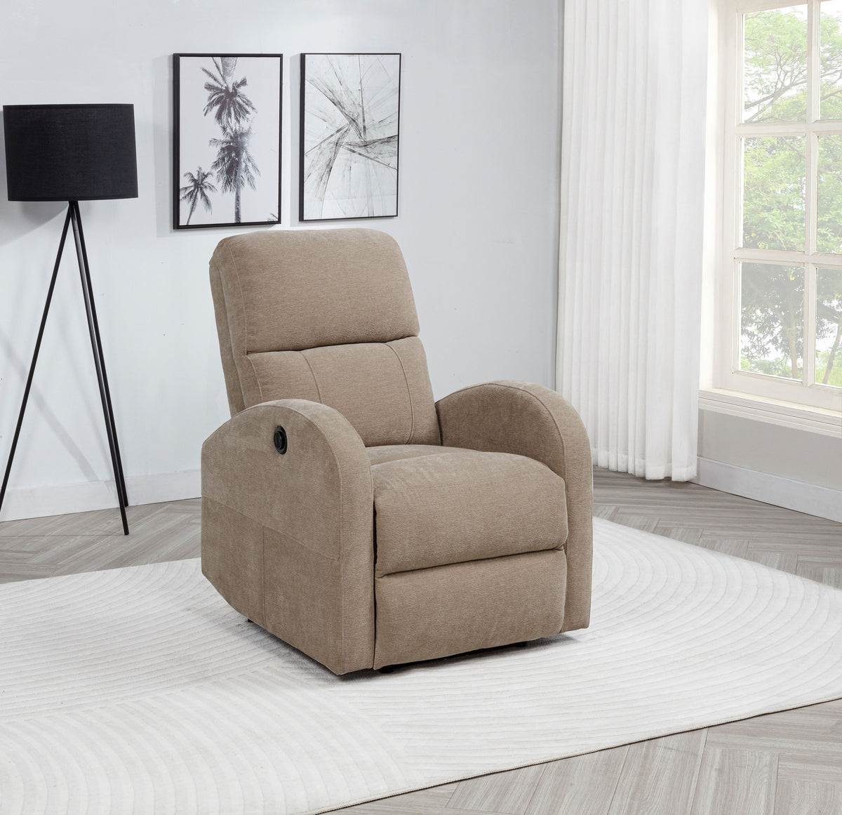 Grant Fabric Upholstered Power Recliner Chair - Camel Fabric