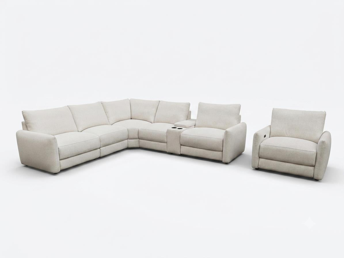 Valle Contemporary Power Recliner with USB-C Charging - Pearl