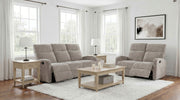 Hamilton 2-piece Chenille Manual Reclining Sofa Set - Sand