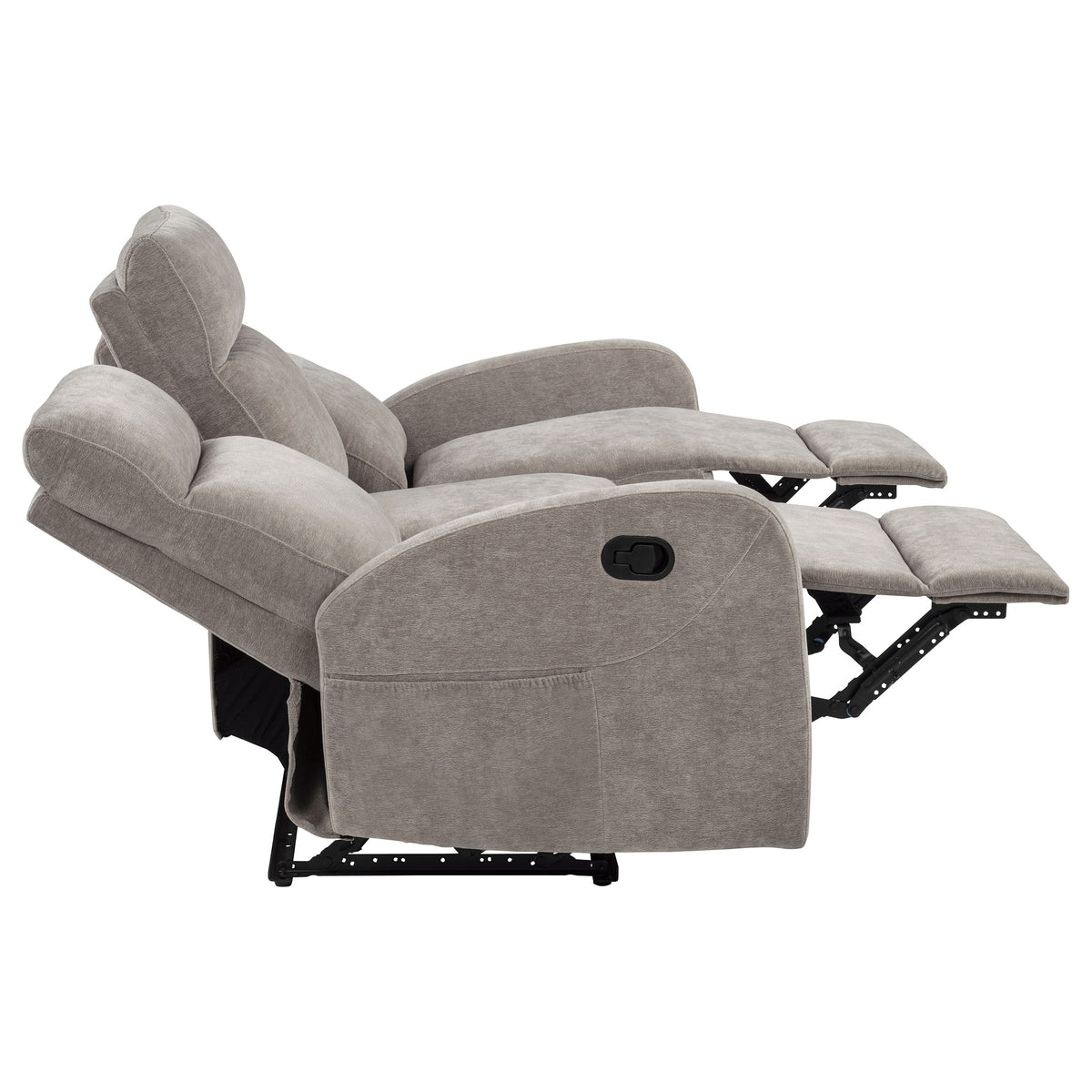 Hamilton 2-piece Chenille Manual Reclining Sofa Set - Sand