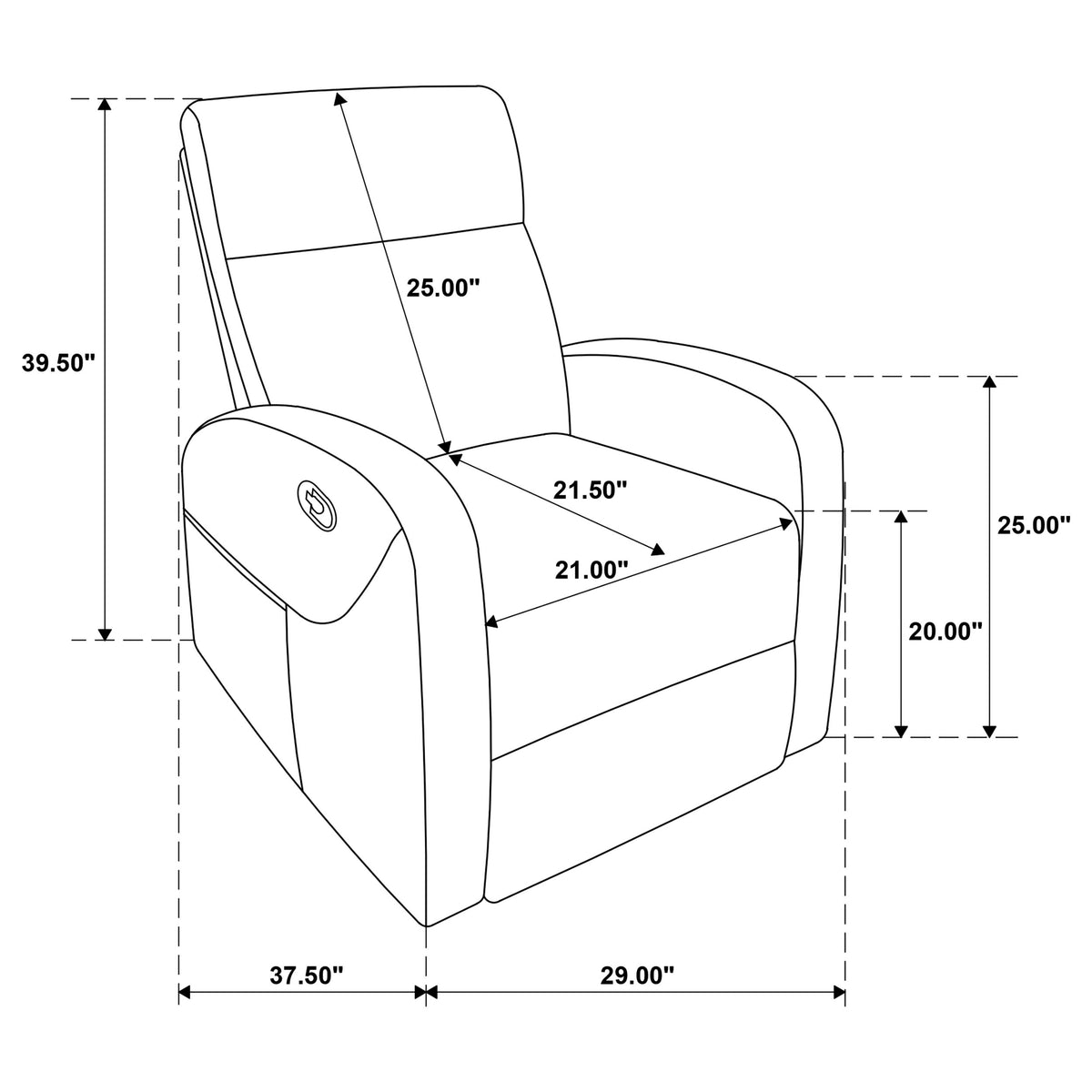 Hamilton Chenille Manual Recliner - Sand