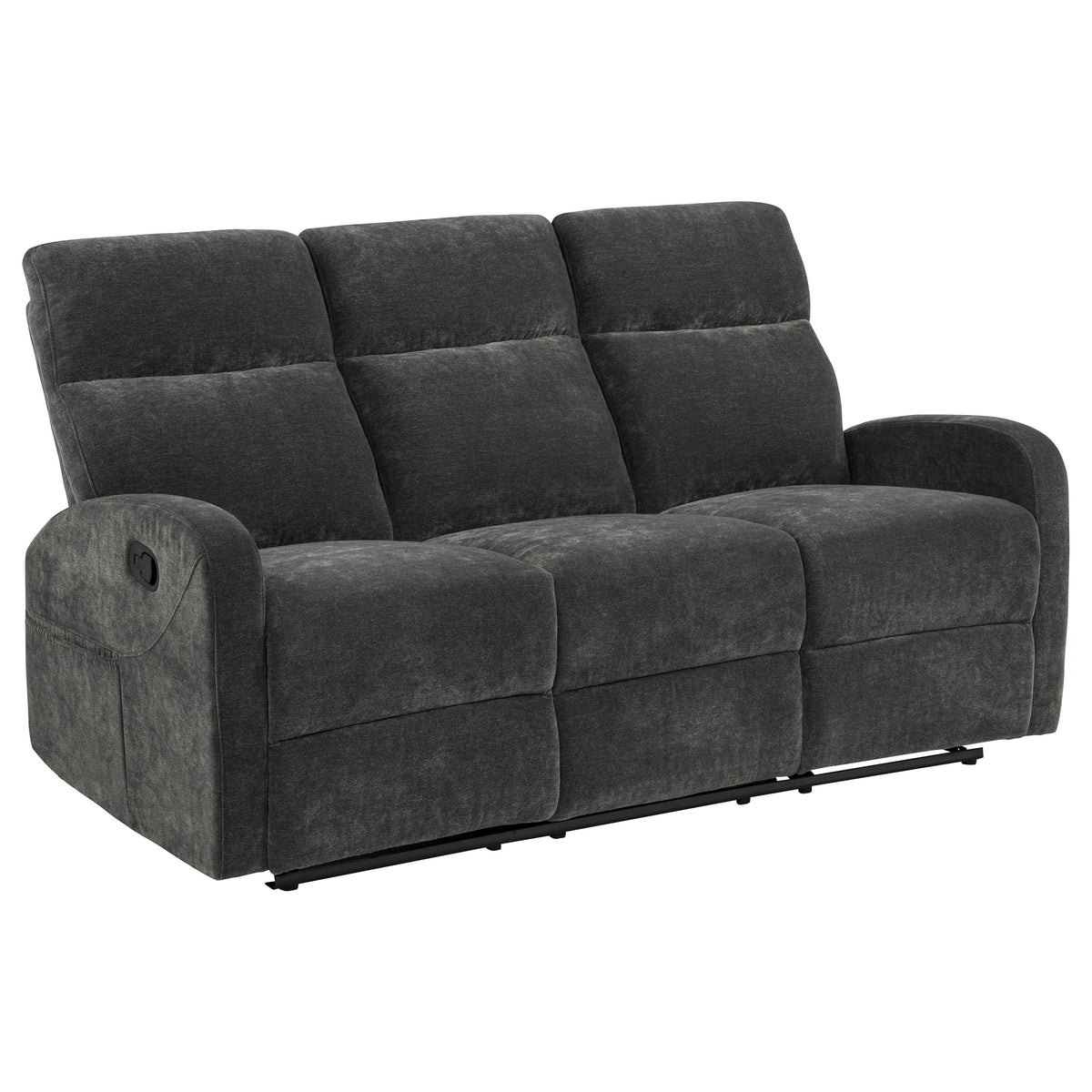 Hamilton 2-piece Chenille Manual Reclining Sofa Set - Charcoal Grey