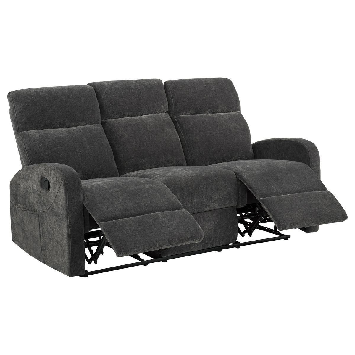 Hamilton 2-piece Chenille Manual Reclining Sofa Set - Charcoal Grey