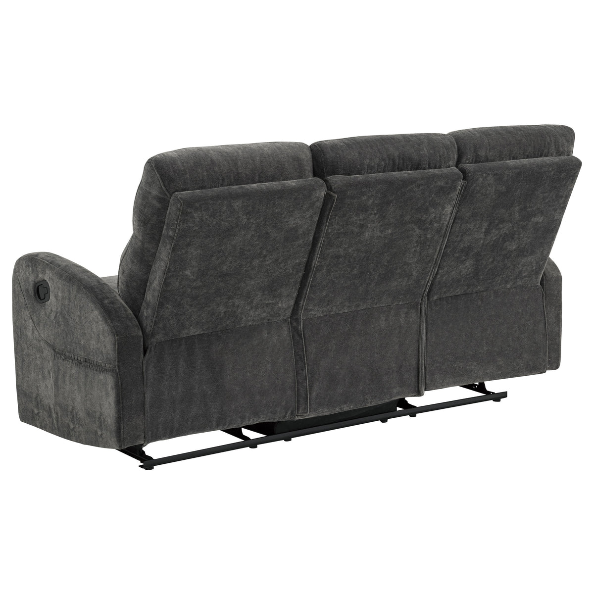 Hamilton 2-piece Chenille Manual Reclining Sofa Set - Charcoal Grey