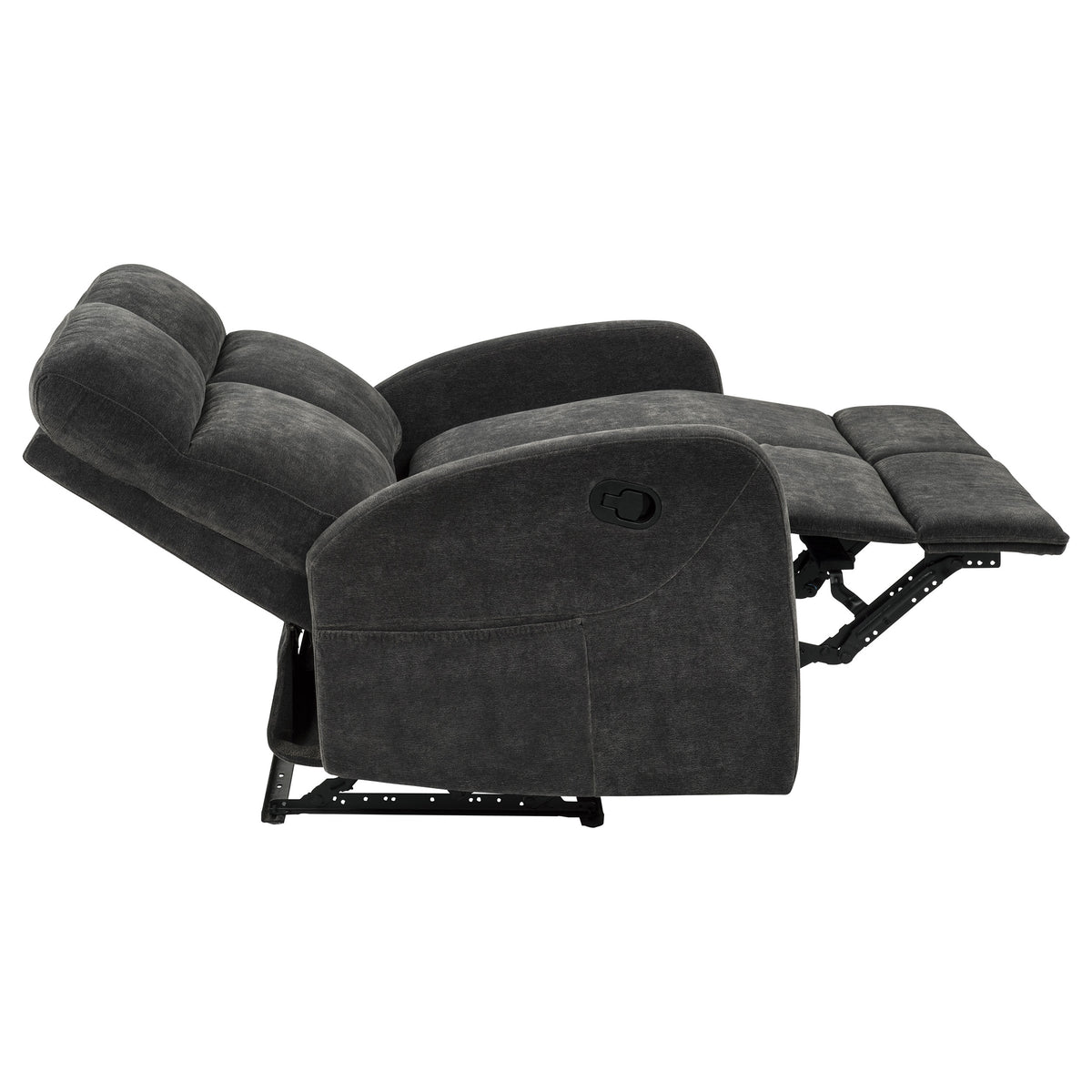 Hamilton 2-piece Chenille Manual Reclining Sofa Set - Charcoal Grey