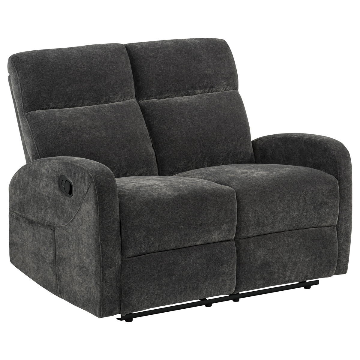 Hamilton Chenille Manual Reclining Loveseat - Charcoal Grey