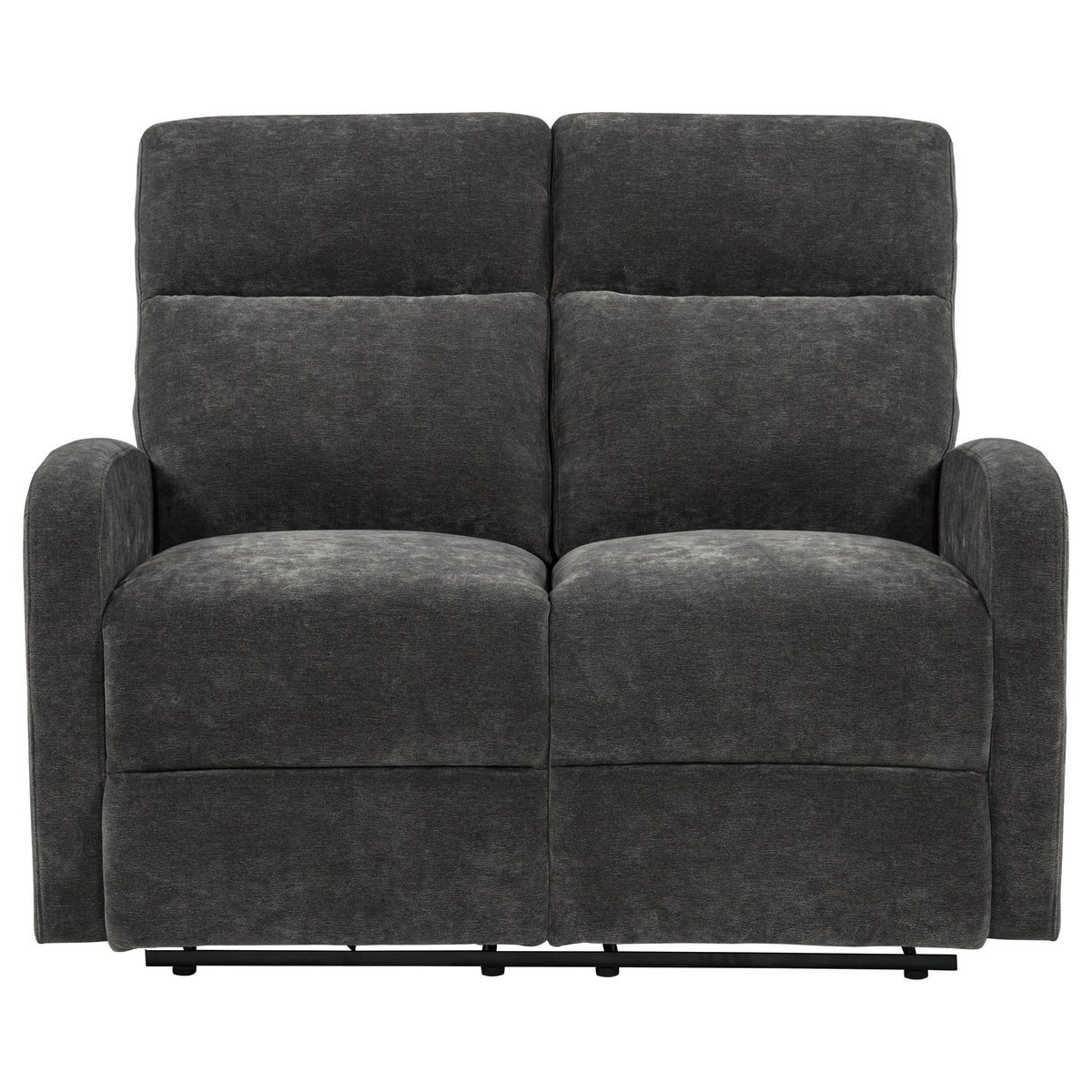 Hamilton Chenille Manual Reclining Loveseat - Charcoal Grey