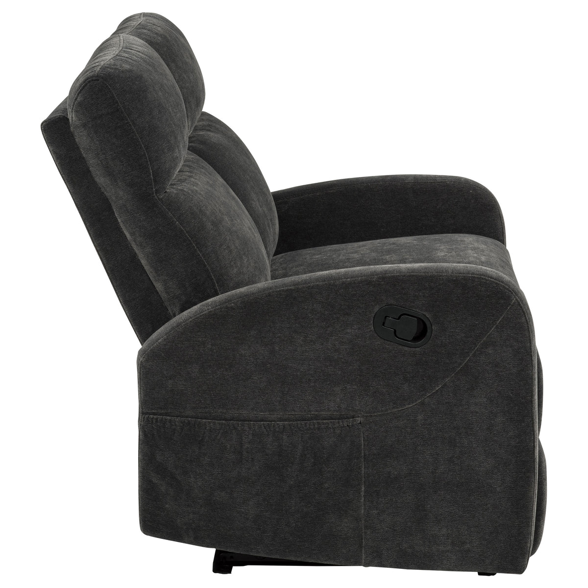 Hamilton Chenille Manual Reclining Loveseat - Charcoal Grey