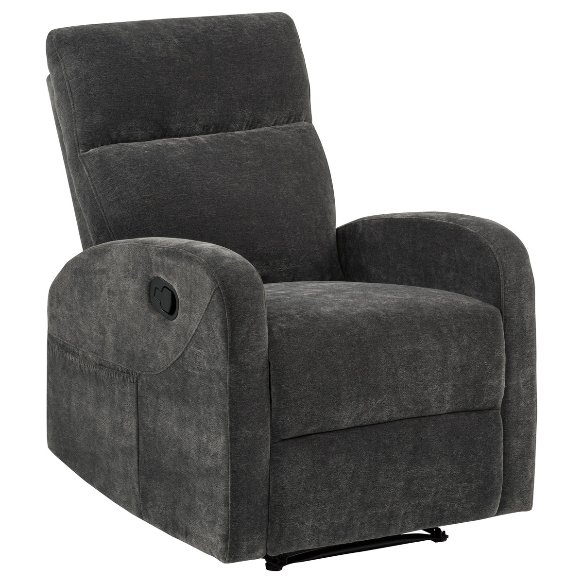 Hamilton Chenille Manual Recliner - Charcoal Grey