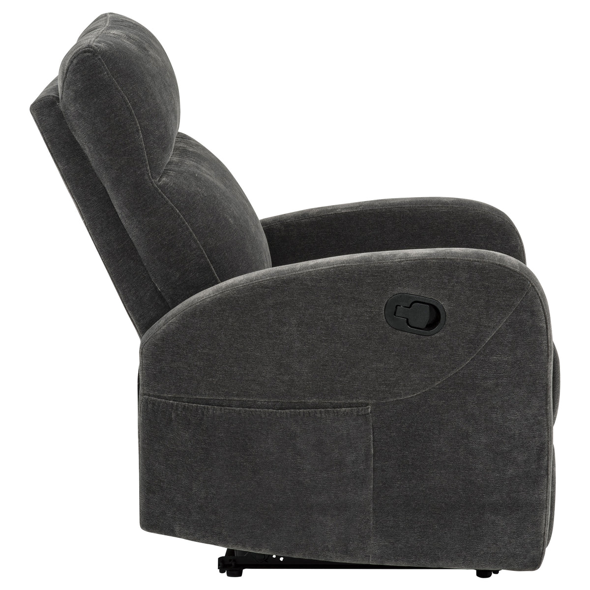 Hamilton Chenille Manual Recliner - Charcoal Grey