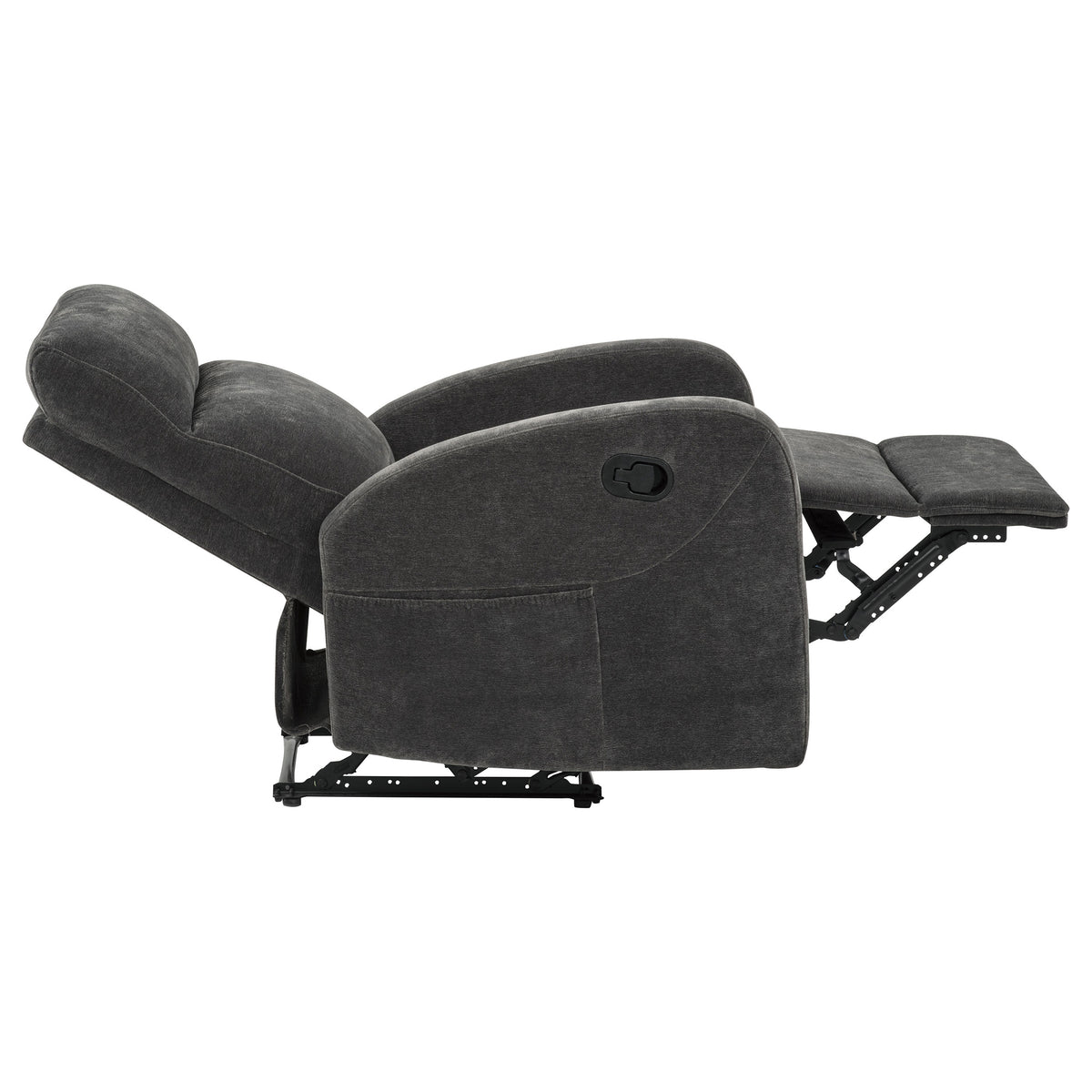 Hamilton Chenille Manual Recliner - Charcoal Grey