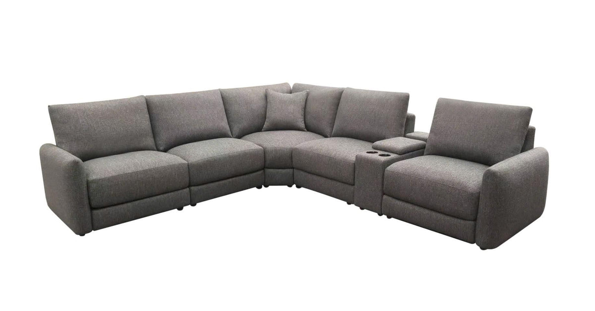Valle Upholstered Modular Sectional Console with Charging - Mocha