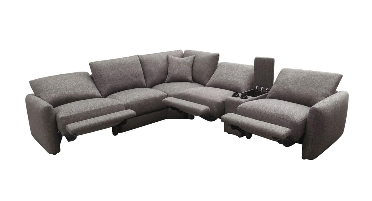 Valle Upholstered Modular Sectional Console with Charging - Mocha
