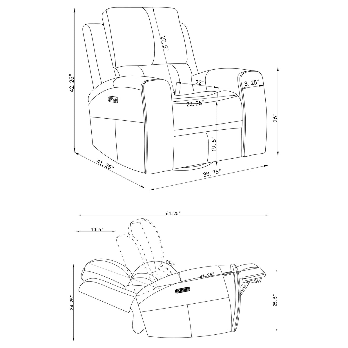 Brickston 3-piece Triple Power Reclining Sofa Set - Charcoal