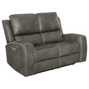 Brickston Triple Power Reclining Loveseat - Charcoal