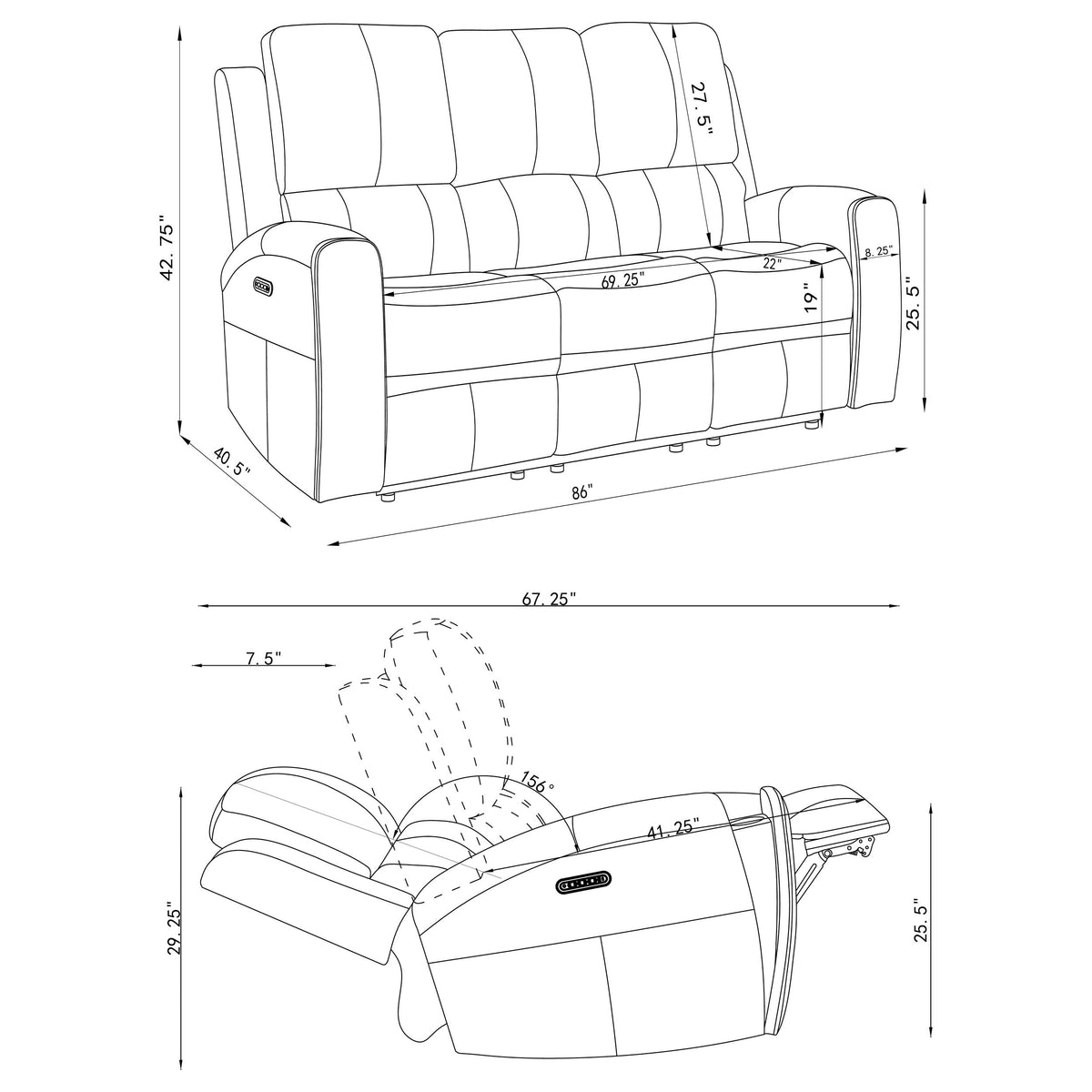 Brickston 3-piece Triple Power Reclining Sofa Set - Mushroom