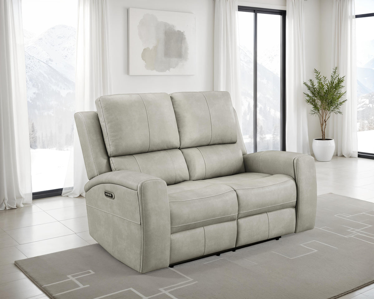 Brickston Triple Power Reclining Loveseat - Mushroom