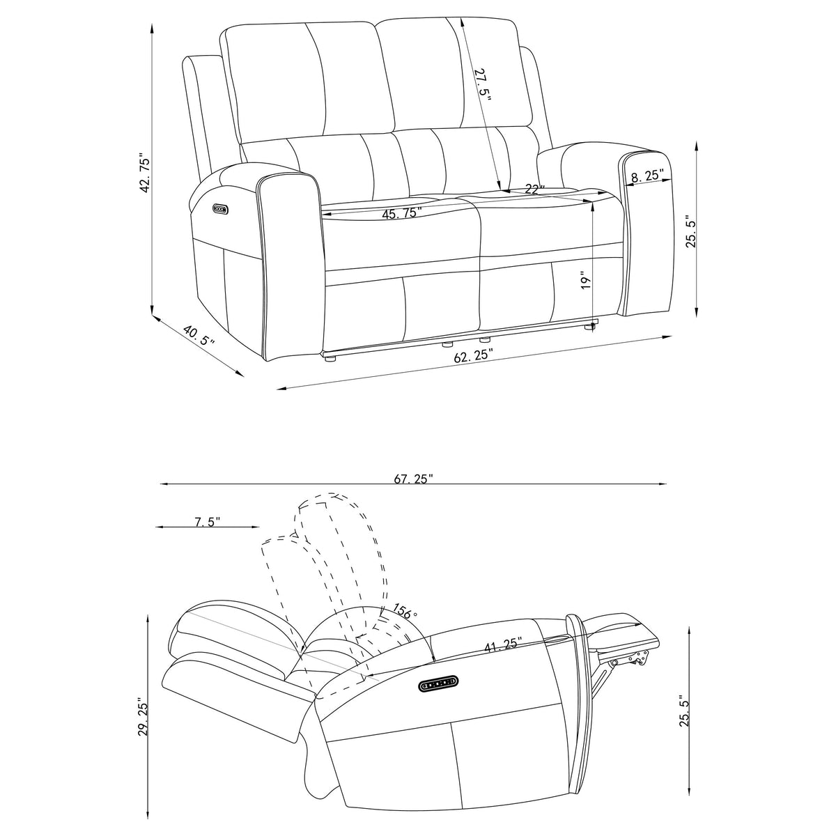 Brickston Triple Power Reclining Loveseat - Mushroom