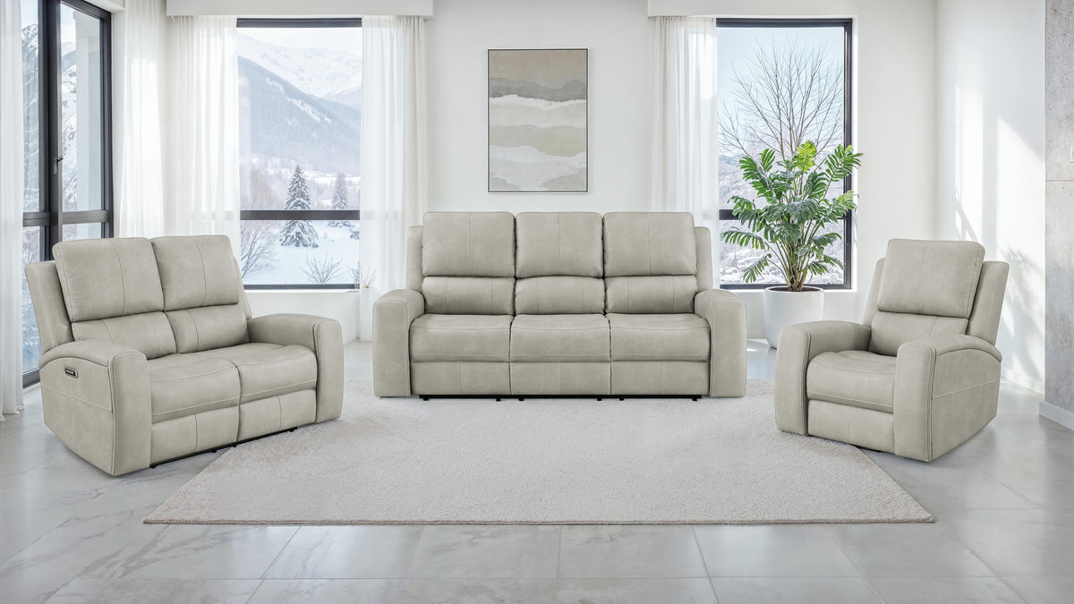 Brickston Triple Power Reclining Loveseat - Mushroom