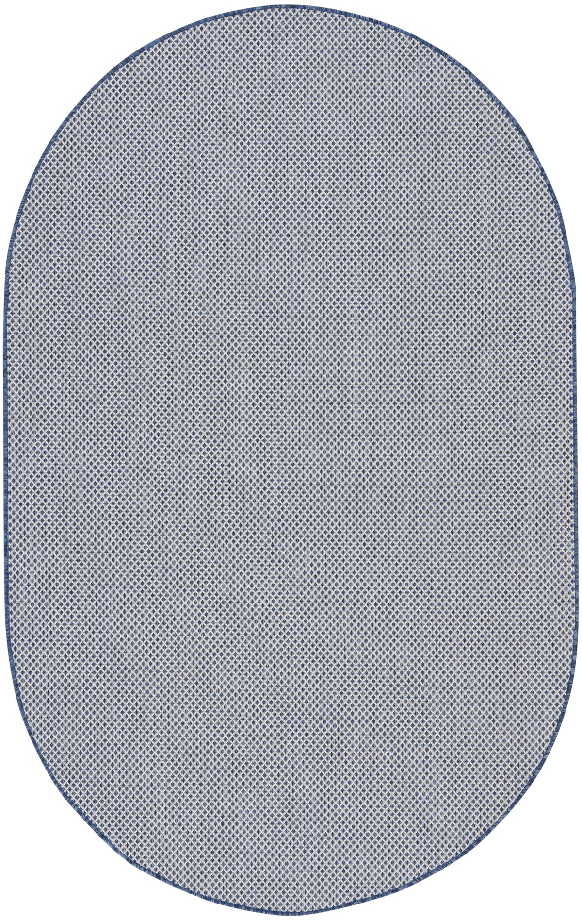 Courtyard COU01 Ivory Blue Rug - Oval