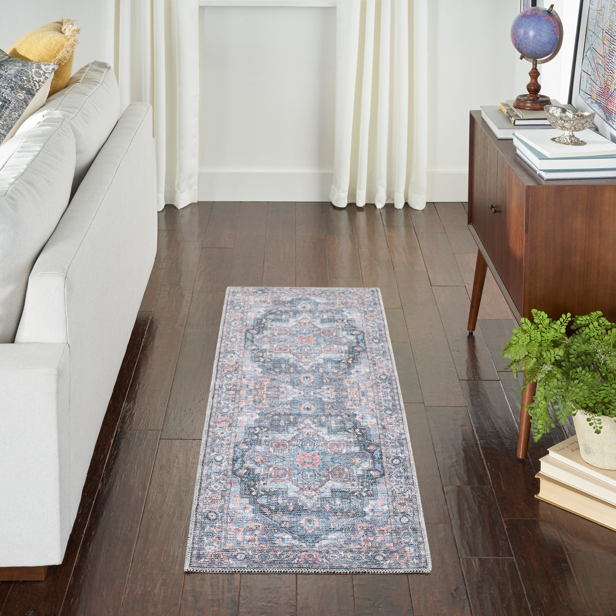New Concept Washables SR101 Light Blue Multicolor Rug - room scene