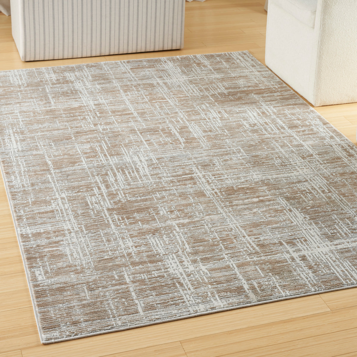 Home Texture HMT03 Beige Grey Rug - room scene