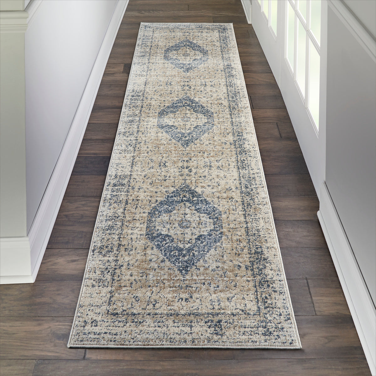 Malta MAI11 Ivory Blue Rug - room scene