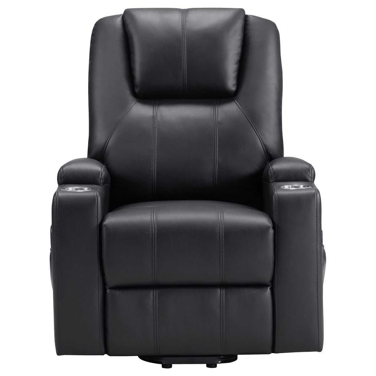 Armstrong Channel-Stitched Faux Leather Power Lift Massage Recliner - Espresso
