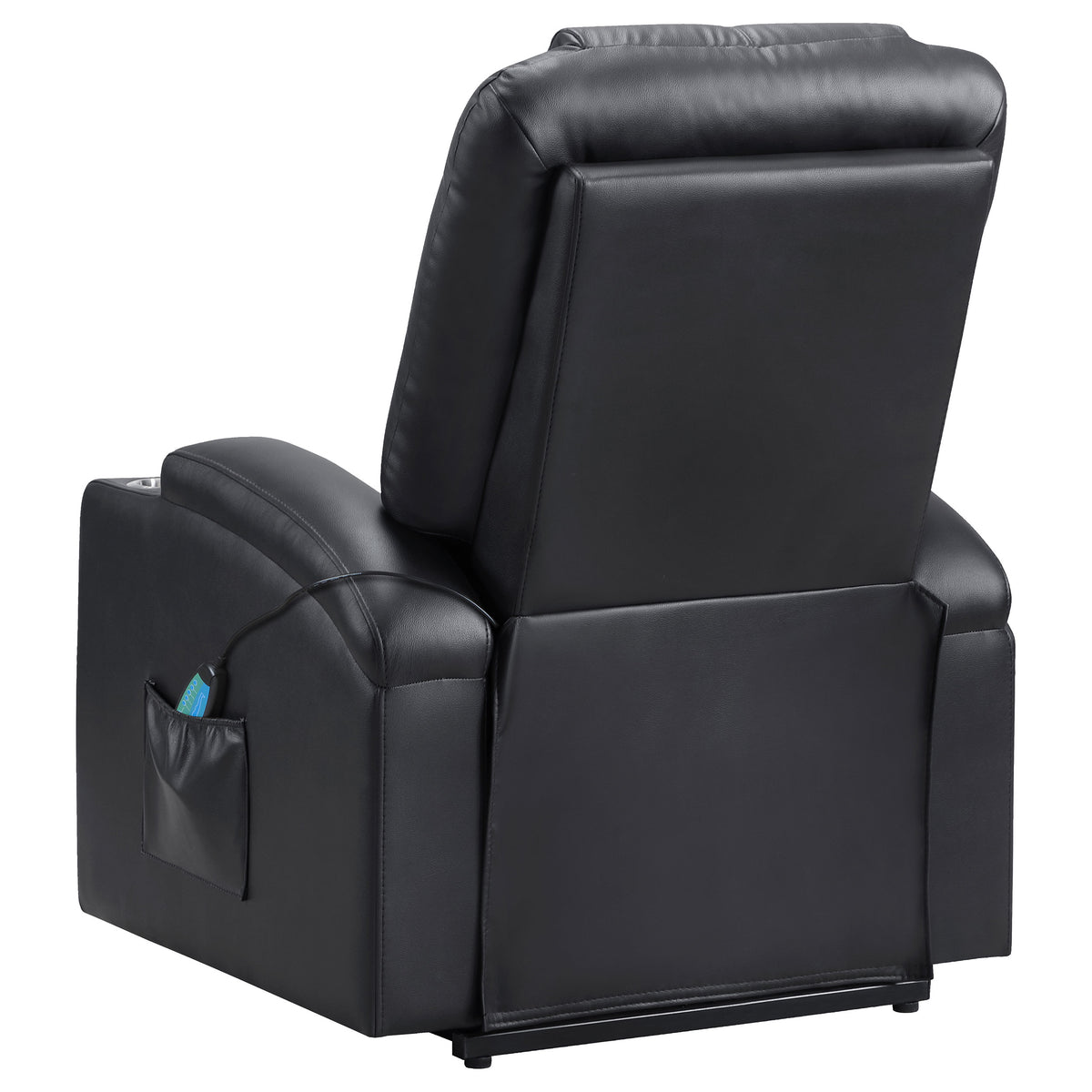 Armstrong Channel-Stitched Faux Leather Power Lift Massage Recliner - Espresso