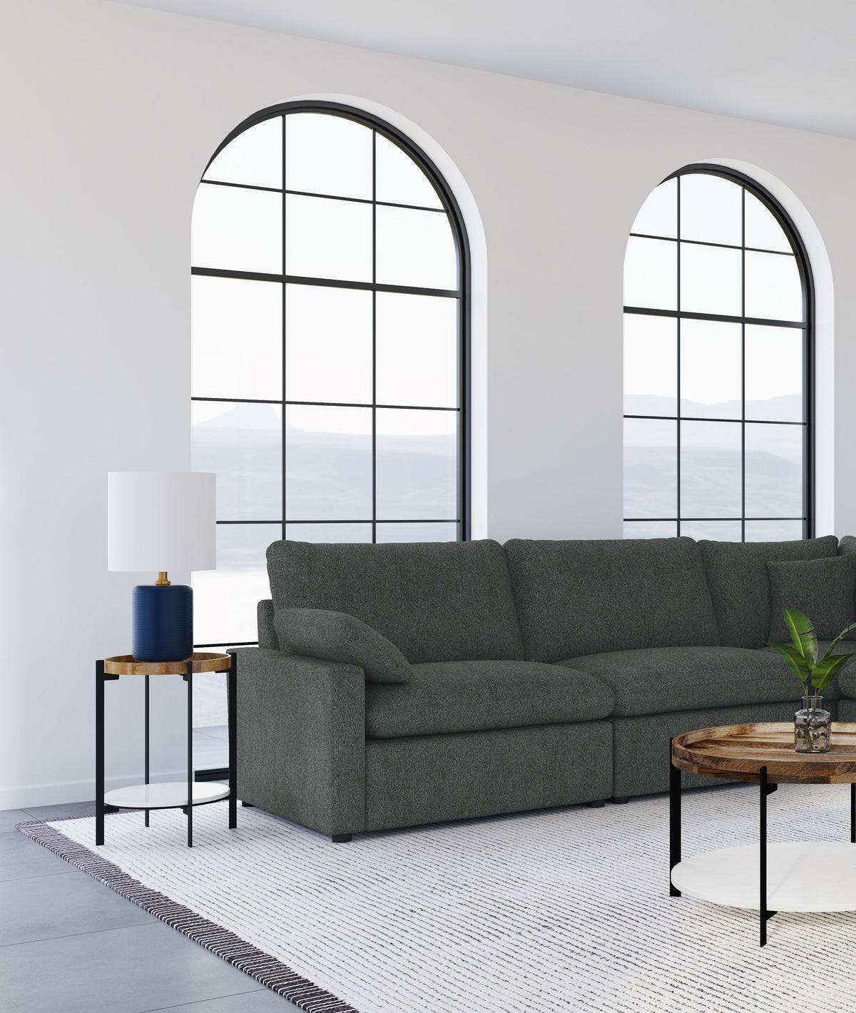 Collins Modular Power Recliner - Dark Grey, Left Arm Facing