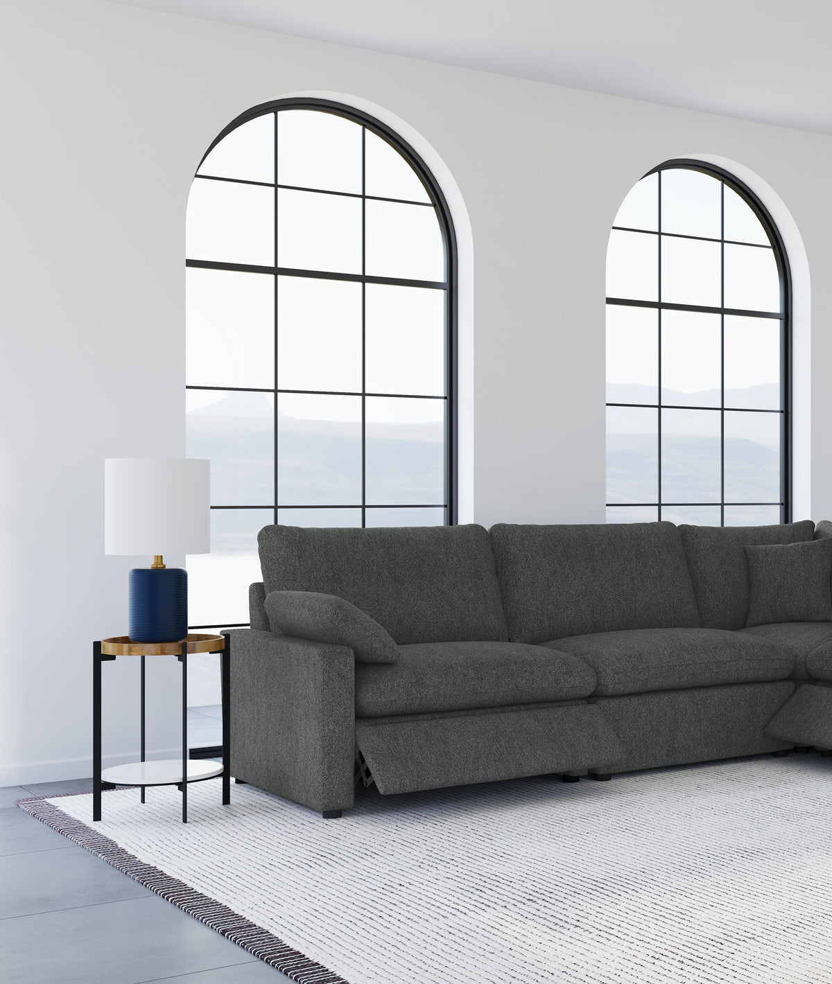 Collins Modular Power Recliner - Dark Grey, Left Arm Facing