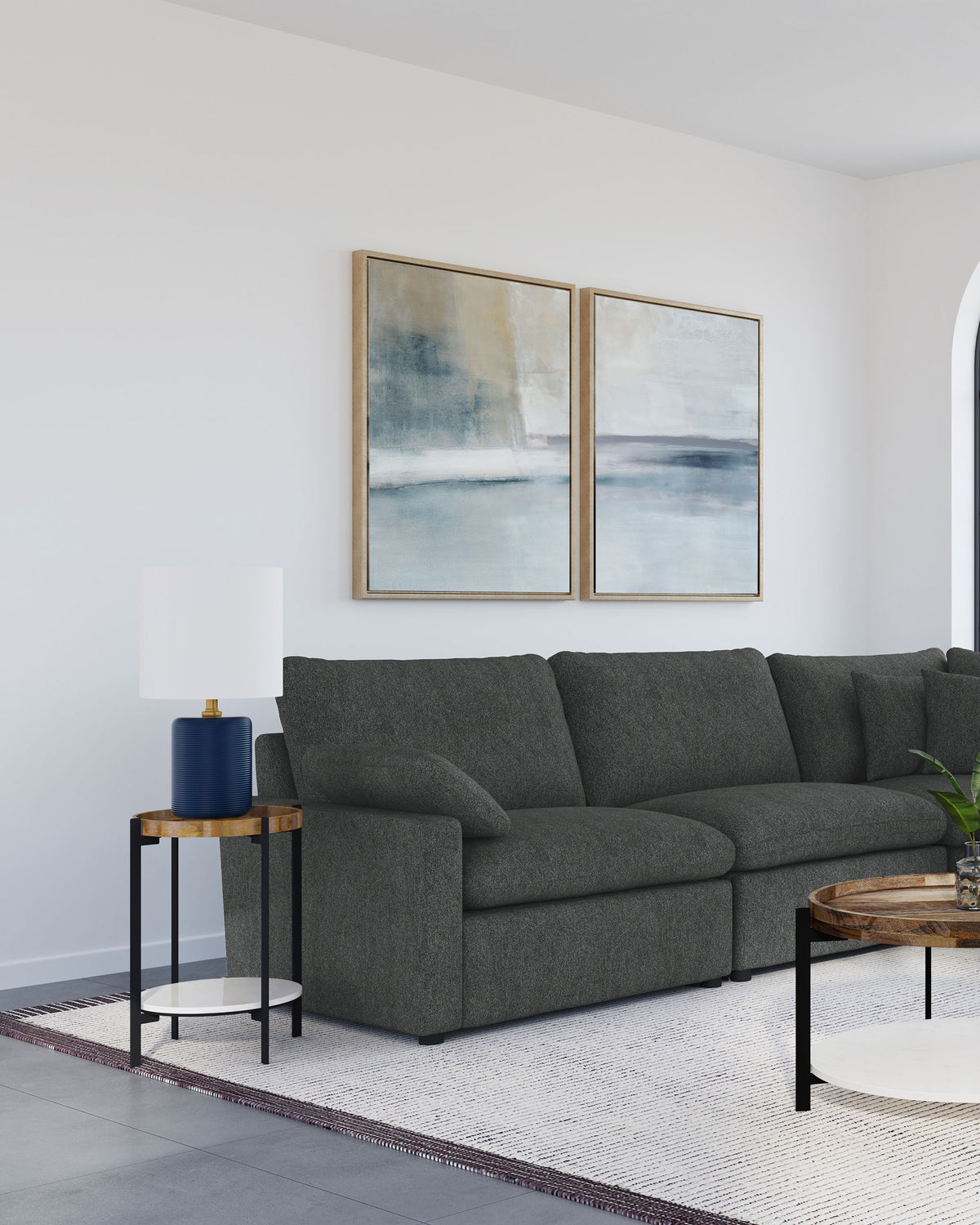 Collins Modular Power Recliner - Dark Grey, Right Arm Facing