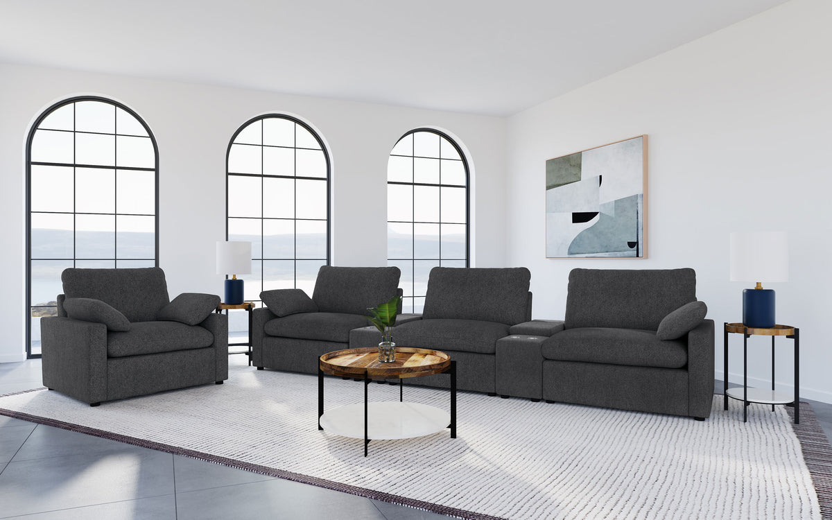 Collins Upholstered Power Recliner Chair - Dark Grey