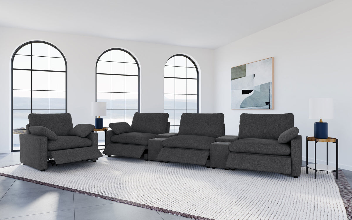 Collins Upholstered Power Recliner Chair - Dark Grey