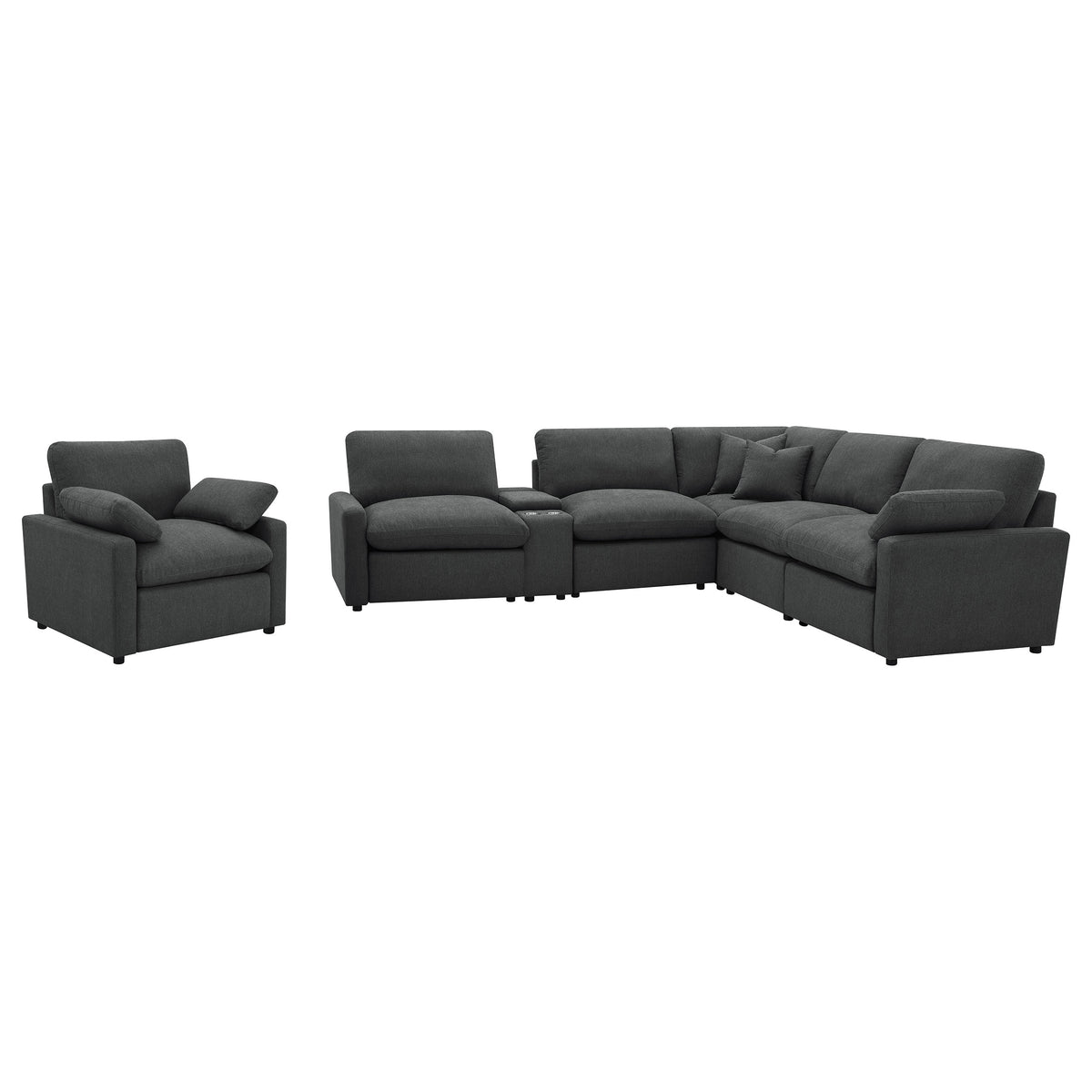 Collins Upholstered Power Recliner Chair - Dark Grey