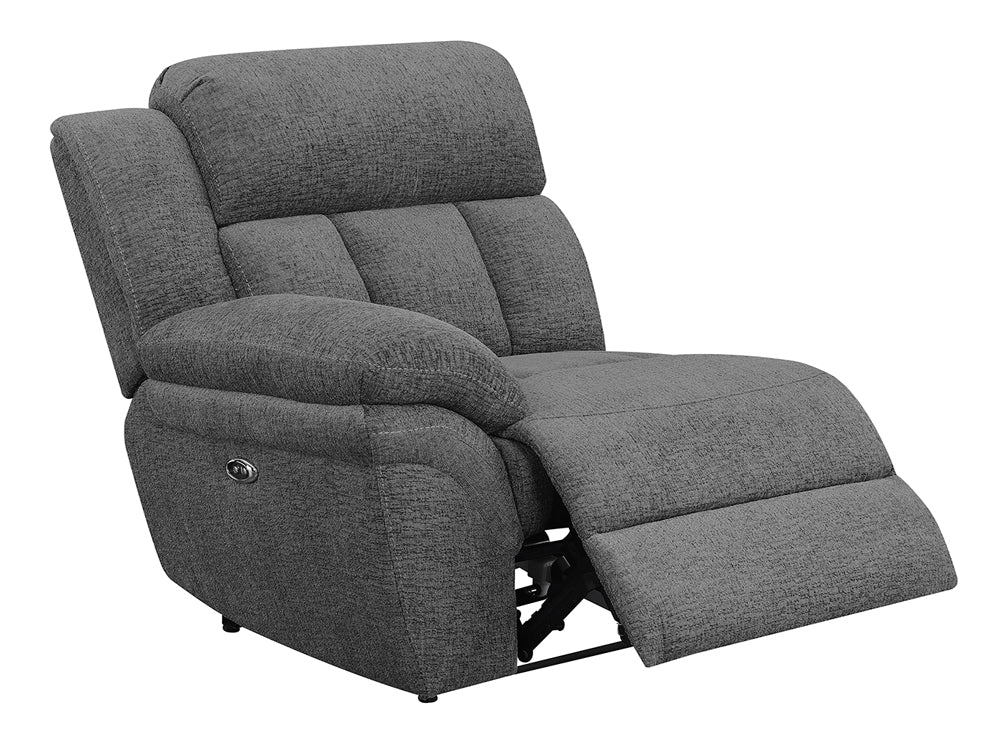 Bahrain Upholstered Power Recliner Charcoal - Left Arm Facing