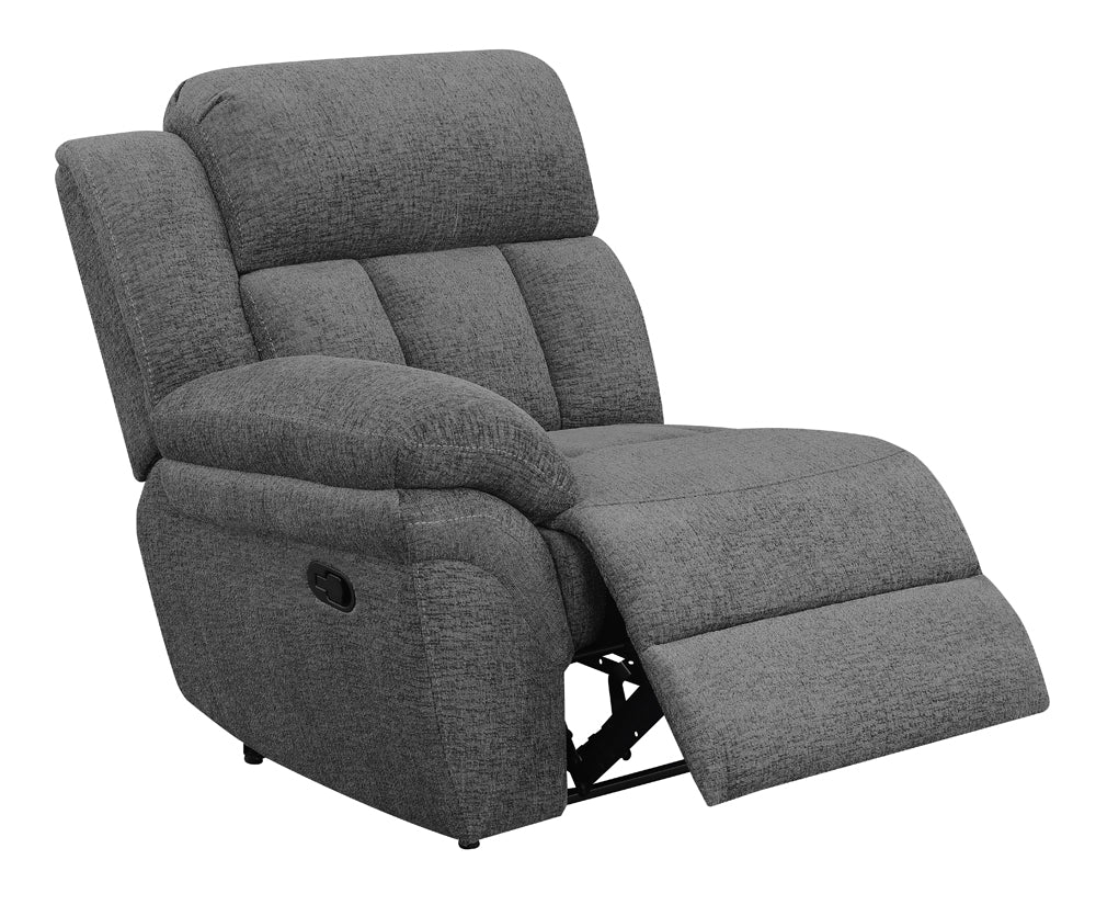 Bahrain Upholstered Recliner Charcoal - Left Arm Facing